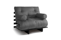 Canapé lit 90x200 - Slim Basic Black - Pascall Futon Gris