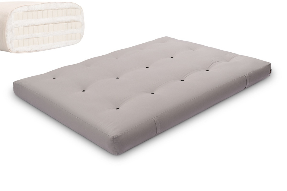 Matelas 140x200 naturel avec latex - Futon Comfort Trio Latex - Pascall Gris