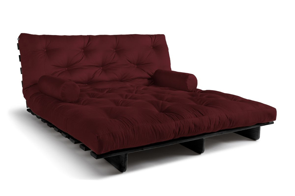 Canapé lit 180x200 - Slim Comfort Black - Pascall Futon Bordeaux