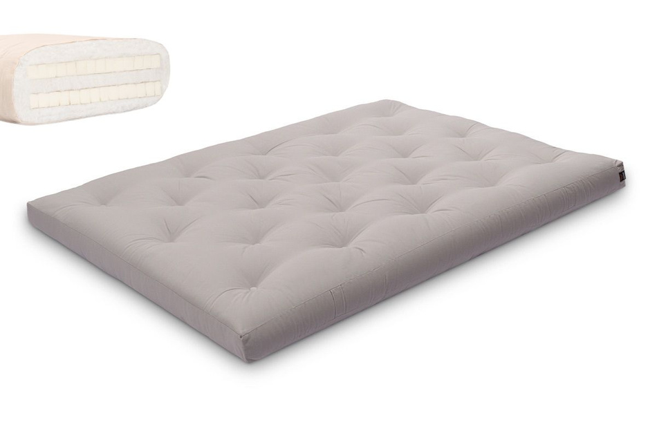 Matelas 140x200 naturel avec latex - Futon Slim Duo Latex - Pascall Gris