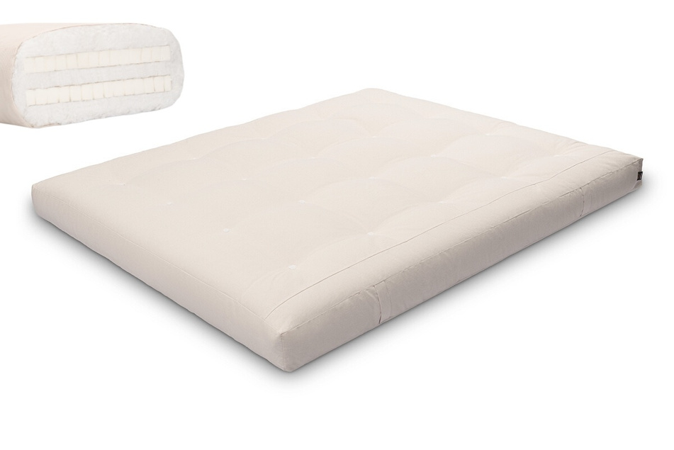 Matelas 160x200 naturel avec latex - Futon Medium Duo Latex - Pascall Ecru