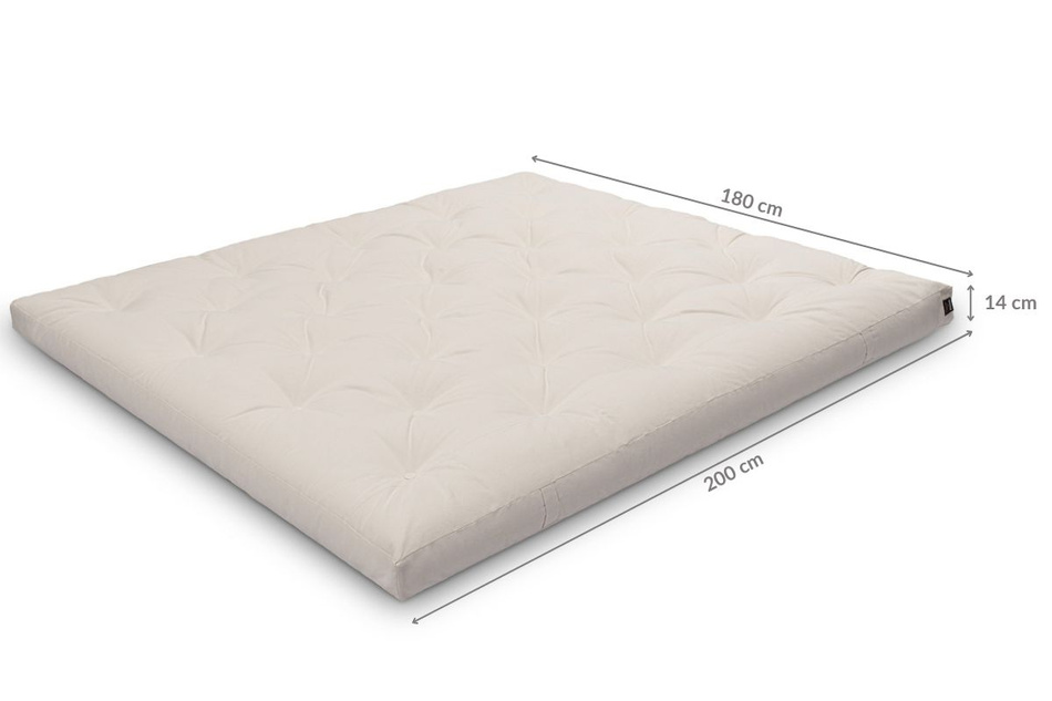 Matelas 180x200 naturel - Futon Slim Natural - Pascall Kaki