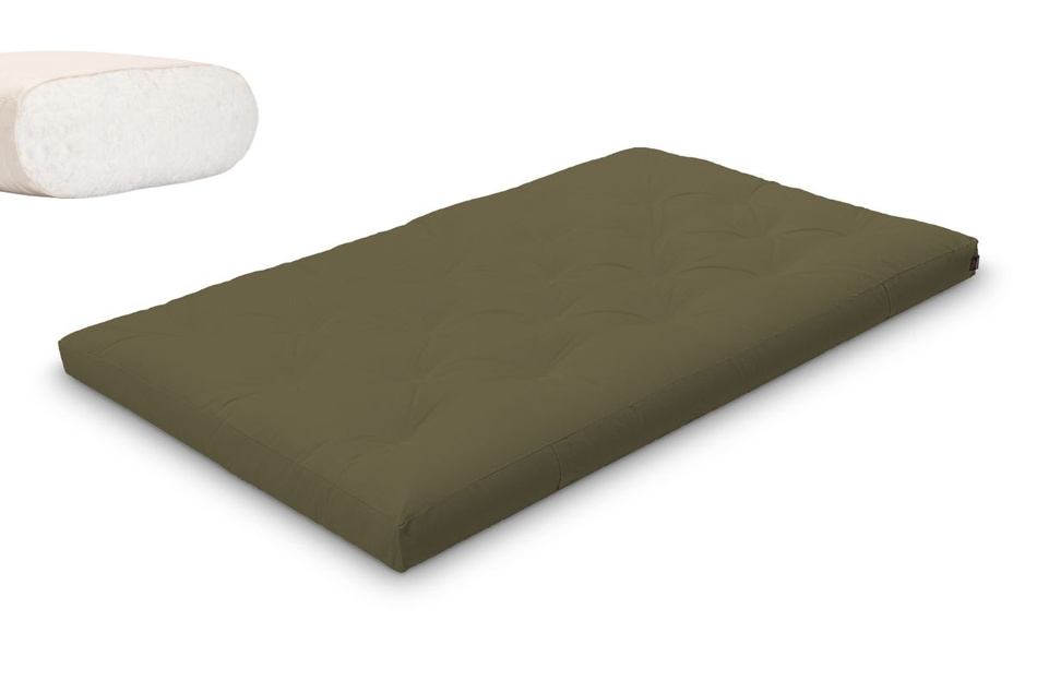 Matelas 120x200 naturel - Futon Slim Natural - Pascall Kaki
