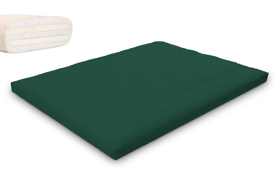 Matelas 160x200 naturel avec latex - Futon Slim Duo Latex - Pascall Vert Bouteille