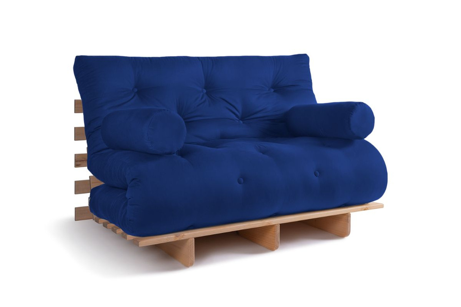 Canapé lit 120x200 - Slim Comfort Classic - Pascall Futon Bleu