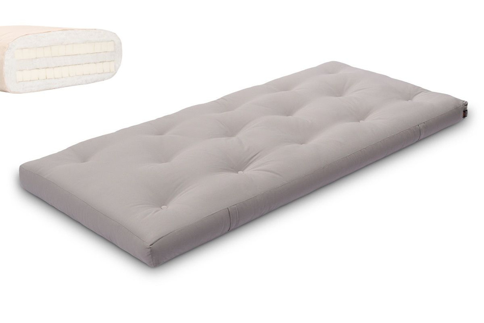 Matelas 90x200 naturel avec latex - Futon Slim Duo Latex - Pascall Gris