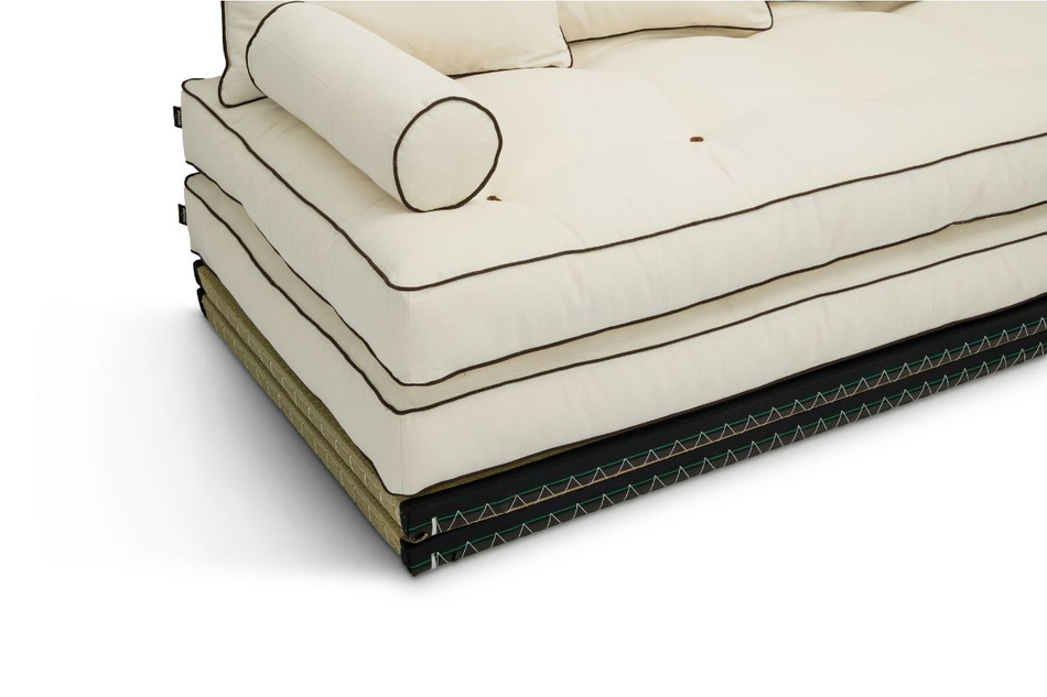 Canape d’angle Tatami Medium Natural Kedro 90x200 - Pascall Futon Ecru