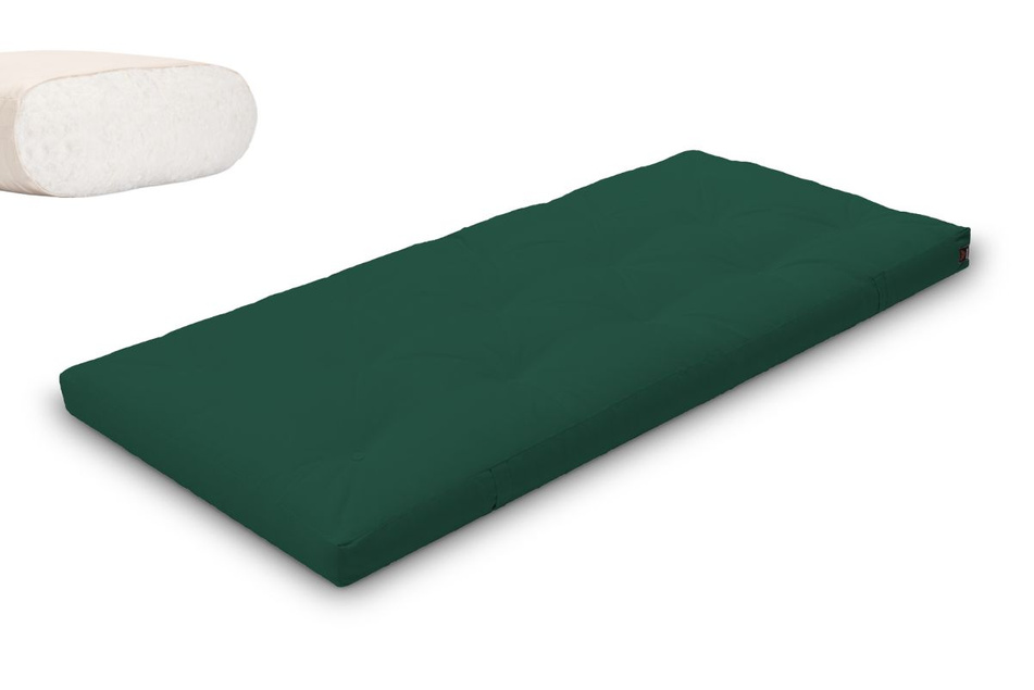 Matelas 90x200 naturel - Futon Slim Natural - Pascall Vert Bouteille