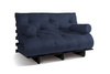Canapé lit 140x200 - Slim Basic Black - Pascall Futon Blue Marine