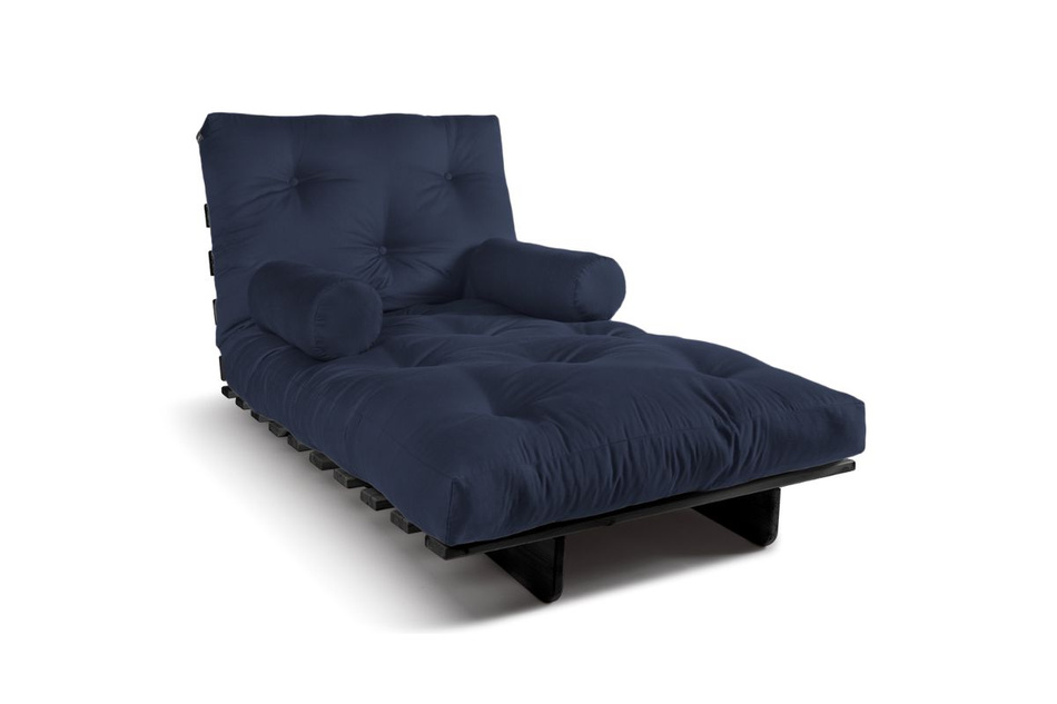 Canapé lit 90x200 - Slim Basic Black - Pascall Futon Blue Marine