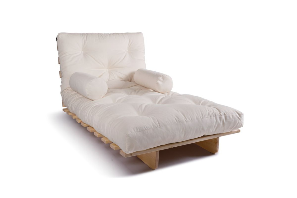 Canapé lit 90x200 - Slim Basic Classic - Pascall Futon Ecru