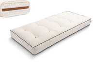 Matelas 90x200 naturel avec de la laine, coco et 2x latex - Futon Comfort Wool Kedro - Pascall Ecru