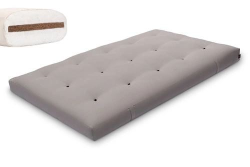 Gris \ Coton non tissé + 3 cm de couche de noix de coco \ 120x200 cm