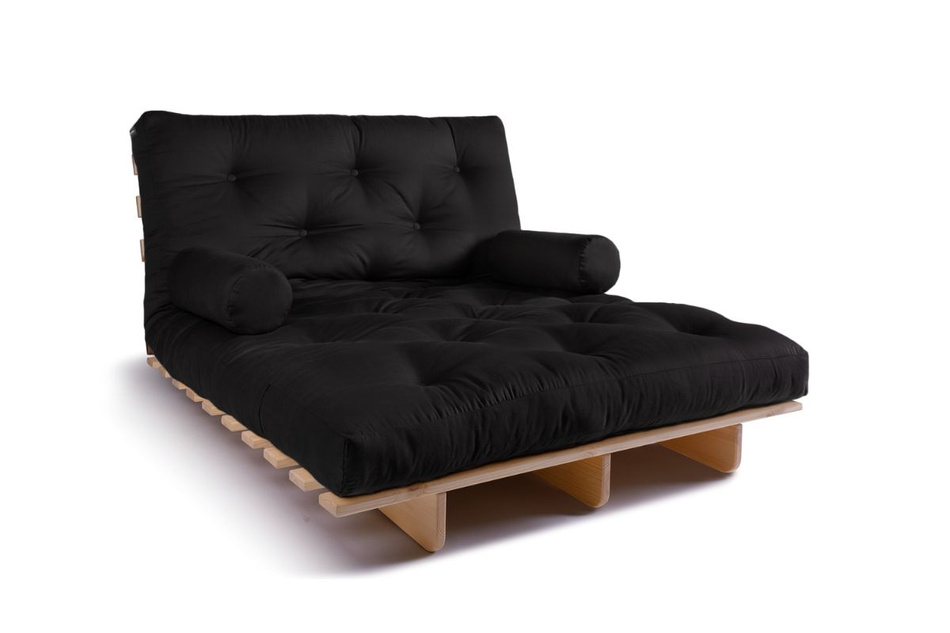 Canapé lit 120x200 - Slim Basic Classic - Pascall Futon Noir