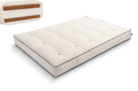 Matelas 120x200 naturel avec de la laine, latex et 2x coco - Futon Comfort Wool Hard Kedro - Pascall Ecru