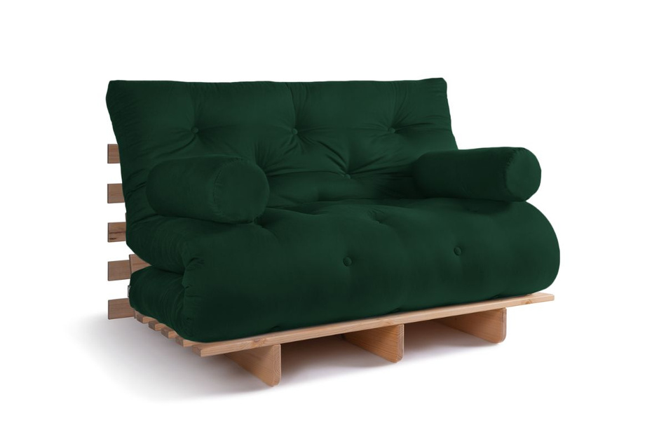 Canapé lit 120x200 - Slim Exclusive Classic - Pascall Futon Vert Bouteille