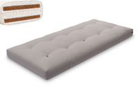 Matelas 90x200 naturel avec latex et 2x coco- Futon Comfort Relax Hard - Pascall Gris