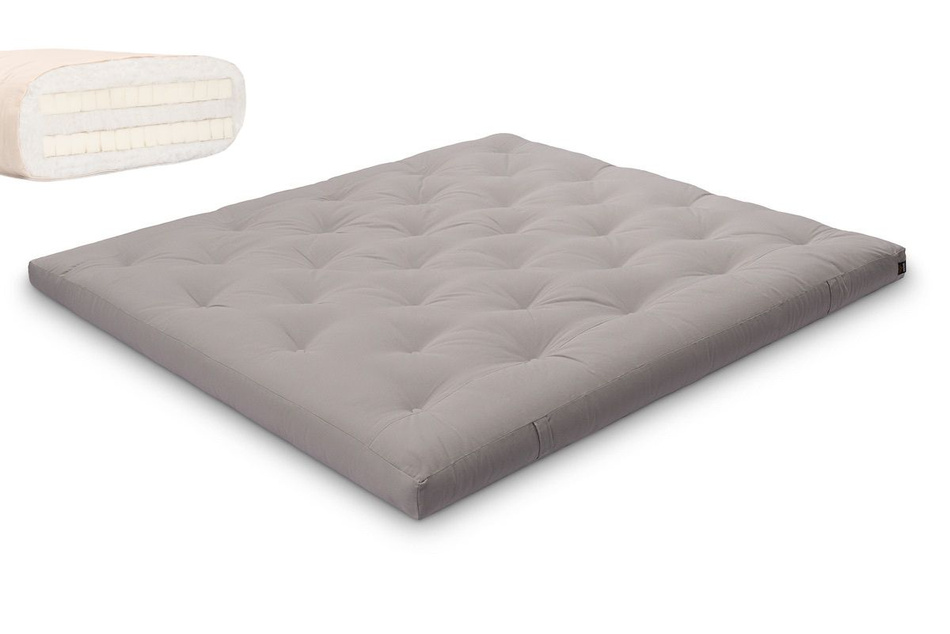 Matelas 180x200 naturel avec latex - Futon Slim Duo Latex - Pascall Gris
