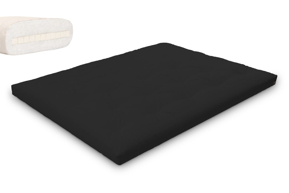 Matelas 160x200 naturel avec latex - Futon Slim Latex - Pascall Noir