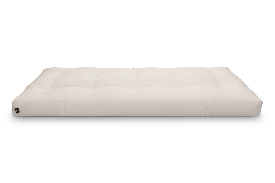 Matelas 90x200 naturel avec latex et 2x coco- Futon Comfort Relax Hard - Pascall Ecru