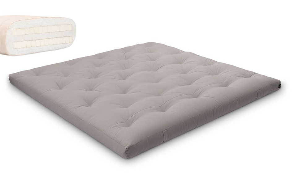 Matelas 200x200 naturel avec latex - Futon Slim Duo Latex - Pascall Gris