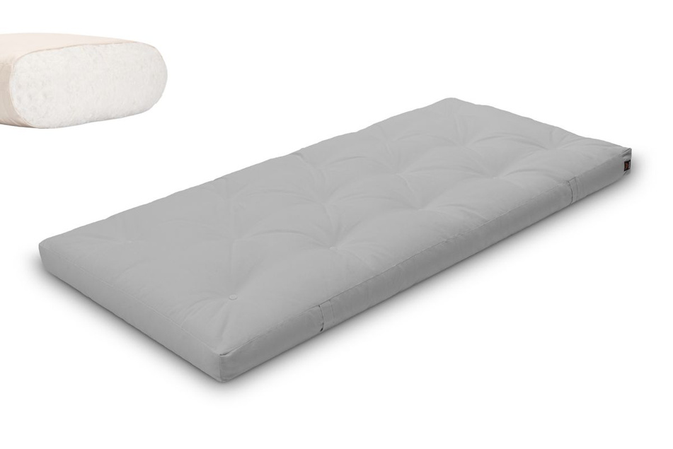 Matelas 90x200 naturel - Futon Slim Natural - Pascall Gris Clair