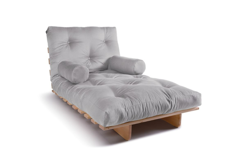 Canapé lit 90x200 - Slim Exclusive Classic - Pascall Futon Gris Clair