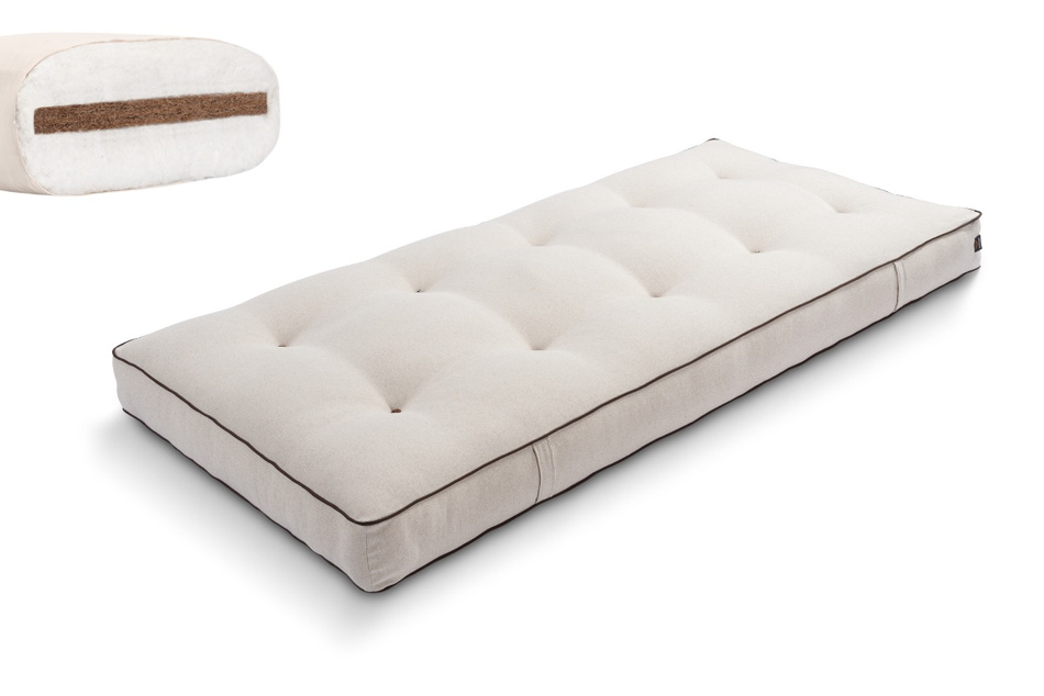 Matelas 90x200 naturel avec coco - Futon Medium Coco - Pascall Kedro Lin