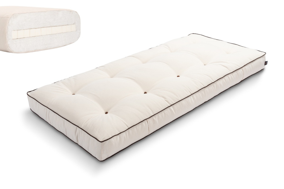 Matelas 90x200 naturel avec latex - Futon Medium Latex - Pascall Kedro Ecru