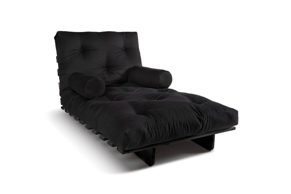 Canapé lit 90x200 - Slim Comfort Black - Pascall Futon Noir