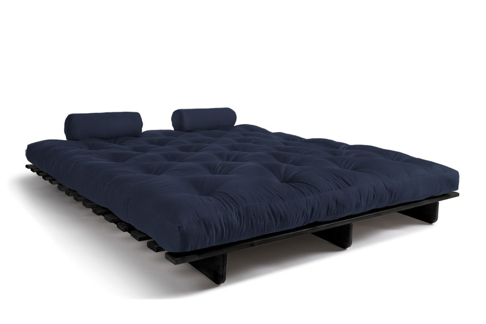 Canapé lit 180x200 - Slim Basic Black - Pascall Futon Blue Marine