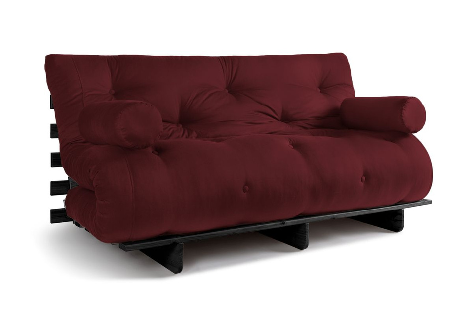 Canapé lit 160x200 - Slim Comfort Black - Pascall Futon Bordeaux