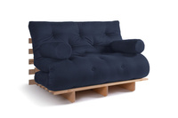 Canapé lit 120x200 - Slim Comfort Classic - Pascall Futon Blue Marine
