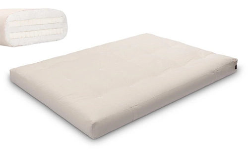 Ecru \ Coton non tissé + 2 x 3 cm de couche de latex \ 140x200 cm