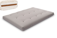 Matelas 140x200 naturel avec de la laine, coco et 2x latex - Futon Comfort Wool - Pascall Gris