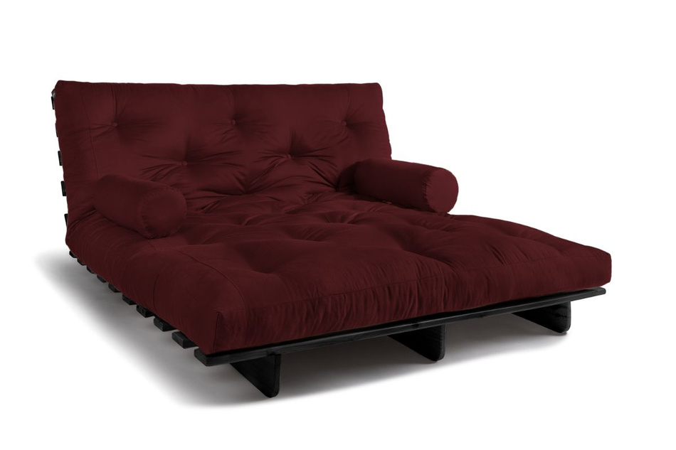 Canapé lit 160x200 - Slim Basic Black - Pascall Futon Bordeaux