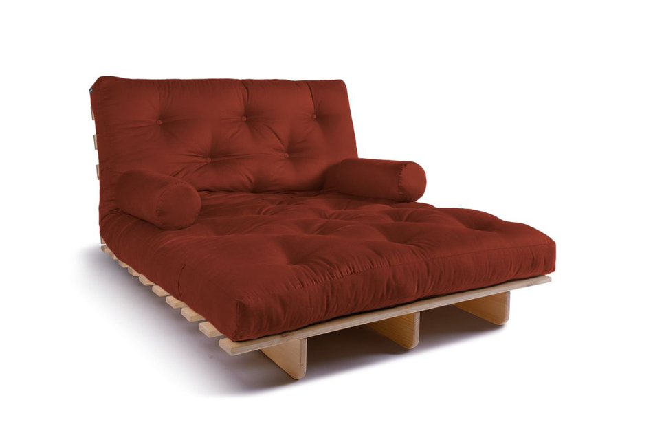Canapé lit 120x200 - Slim Comfort Classic - Pascall Futon Brique