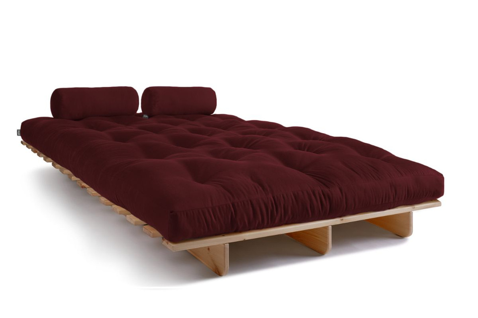 Canapé lit 140x200 - Slim Comfort Classic - Pascall Futon Bordeaux