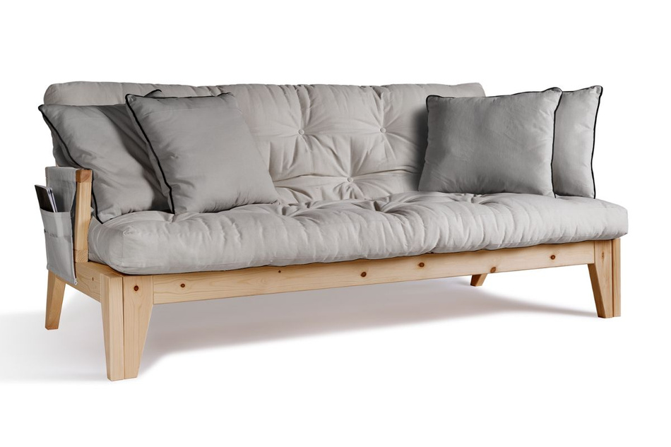 Canapé lit 200 cm - Sakura - Pascall Futon Gris Clair