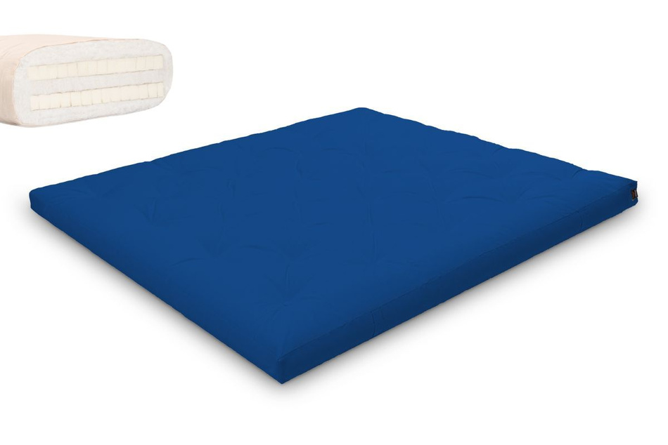 Matelas 180x200 naturel avec latex - Futon Slim Duo Latex - Pascall Bleu