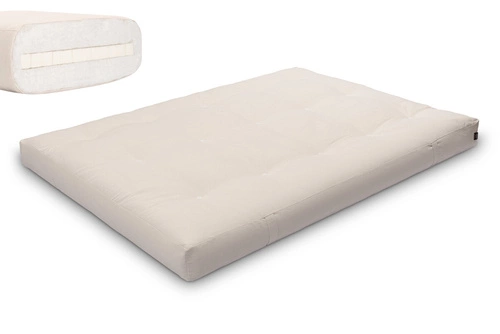 Ecru \ Coton non tissé + 3 cm de couche de latex \ 140x200 cm