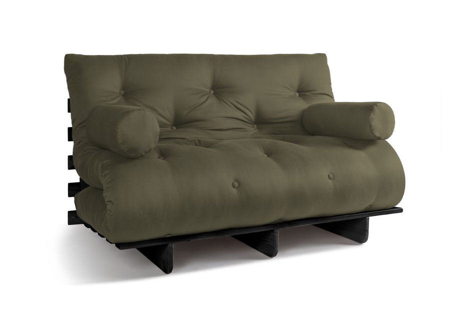 Canapé lit 140x200 - Slim Basic Black - Pascall Futon Kaki